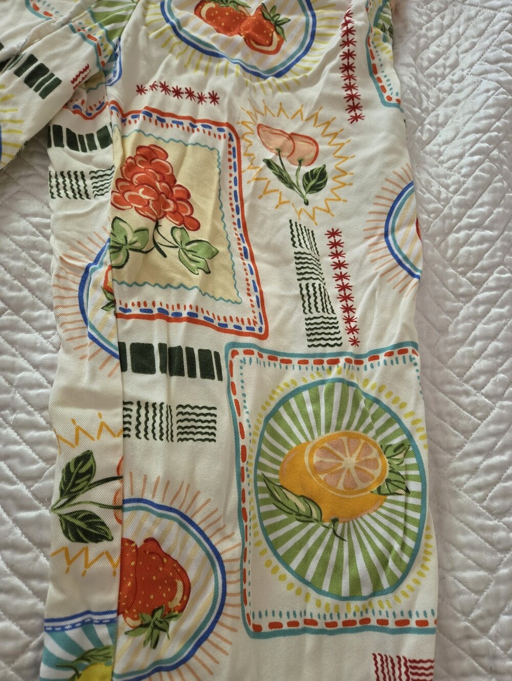 Sincerely Jules Fruit Print Wide Leg Pants Euro Summer Coastal Granddaughter S - Picture 4 of 7